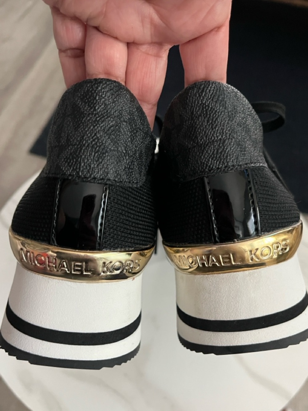 Michael Kors Black Knit Platform Sneakers - Picture 5 of 13